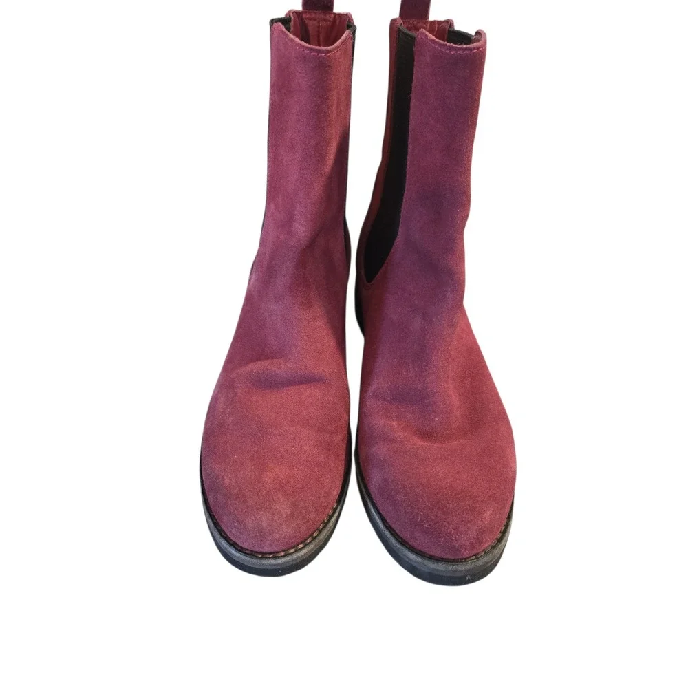 Cole‎ Haan Nike Air Waterproof Suede Chelsea Boots Burgundy
